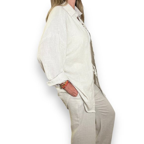 Chloe Linen Set in Ivory - Picture 2 of 3